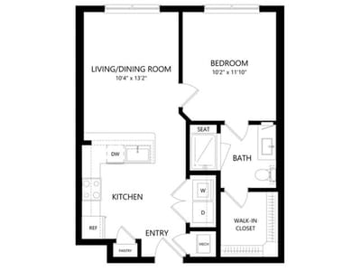 Architectural floor plan of a living space