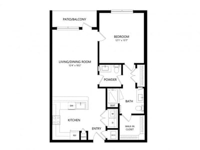 Architectural floor plan of a living space