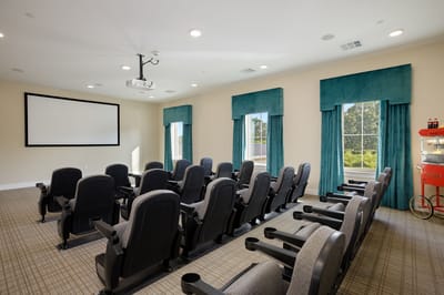 Interior of a spacious activity room with seating