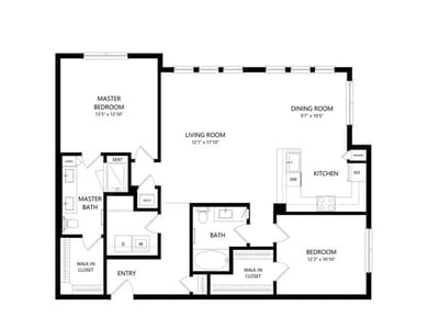 Architectural floor plan of a residential model