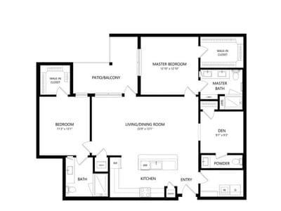 Architectural floor plan layout of a residence
