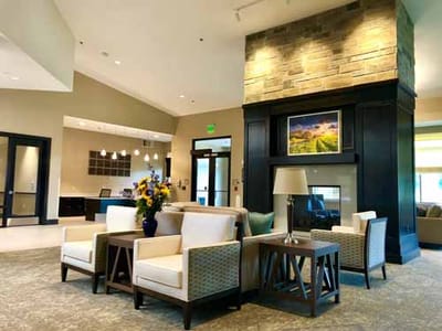 Common area with seating and decor