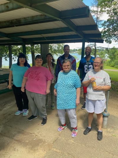 Group of residents enjoying a day outdoors