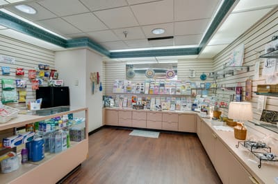 Interior view of a gift shop area