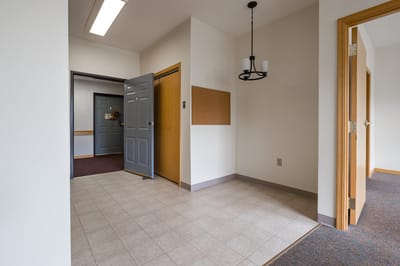 Interior hallway of a care facility