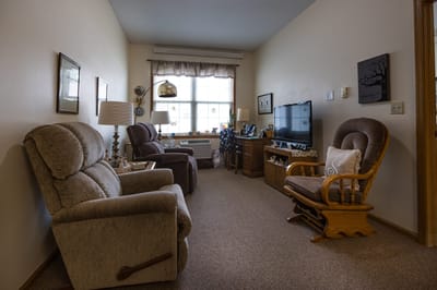 Cozy living space in a resident room