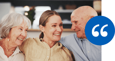 Staff member engaging with senior residents