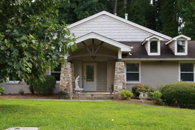 Front exterior of Safe Haven at Lenox Park with landscaping