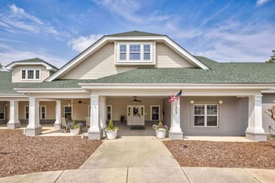 Front entrance of a senior living facility.