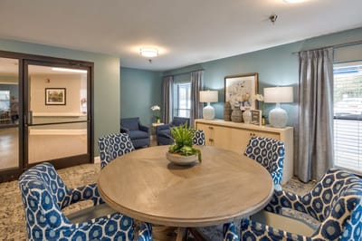 Cozy common area with seating and decor