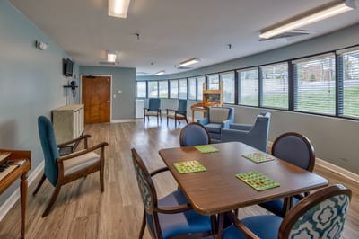 Common area with seating and tables