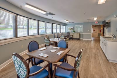 Common area with seating and natural light