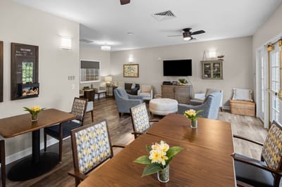 Common area with comfortable seating and décor.