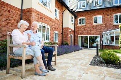Couple enjoying time together in an outdoor space