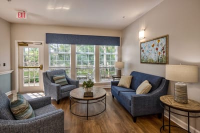 Common area with seating and natural light