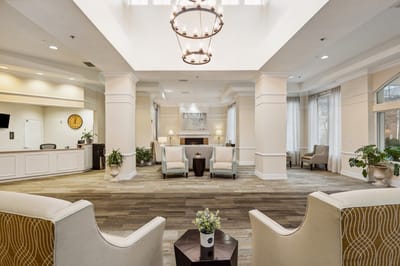 Welcoming lobby area with comfortable seating.