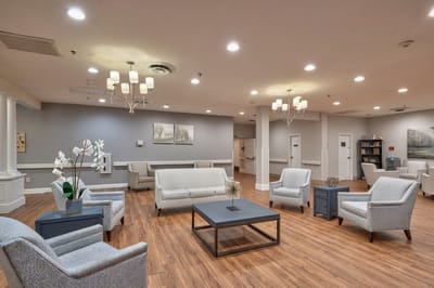 Welcoming common area with comfortable seating