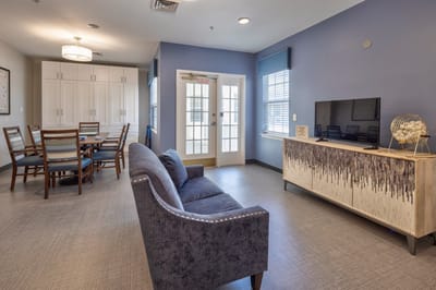 Common area with seating and dining table
