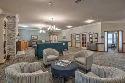 Common area with comfortable seating and cozy decor.
