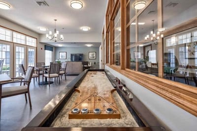 Interior common area with game table.