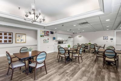 Dining area with tables and chairs