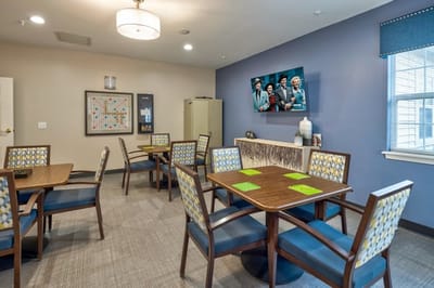 Common area with tables and chairs