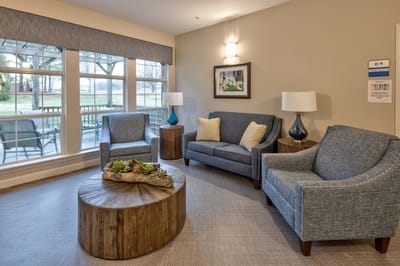 Comfortable seating area with natural light.