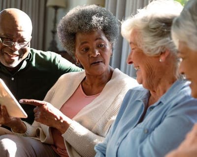Seniors engaging and sharing moments together
