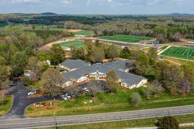 Aerial view of TerraBella Northridge facility and surroundings.