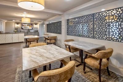 Dining area with tables and chairs