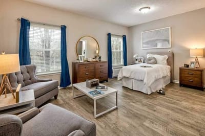 Cozy resident room with comfortable furnishings