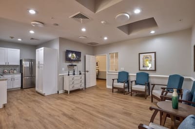 Interior common area with seating arrangements