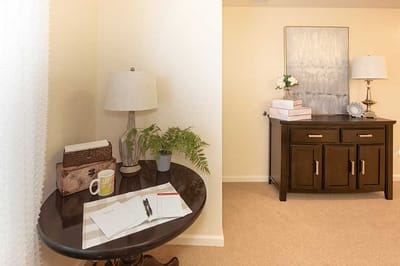Cozy interior space with decor and furniture