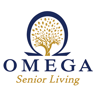 Logo featuring a tree and 'Omega Senior Living'