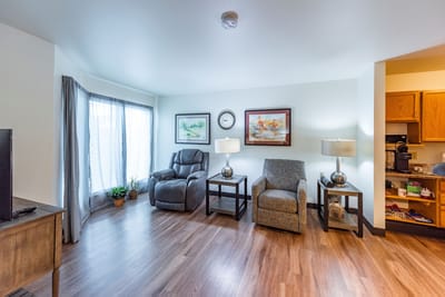 Cozy living area with comfortable seating and decor