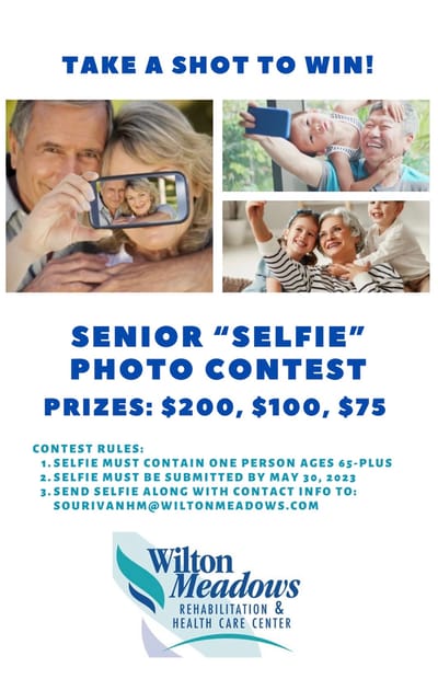 Selfie contest flyer promoting senior residents