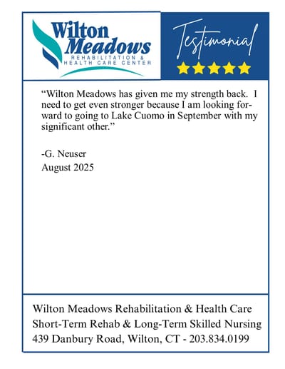 Testimonial about strength and recovery at Wilton Meadows