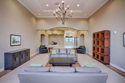 Cozy common area with seating and decor