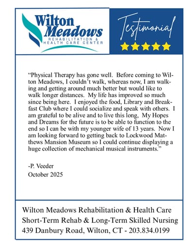Testimonial from a resident praising the facility.