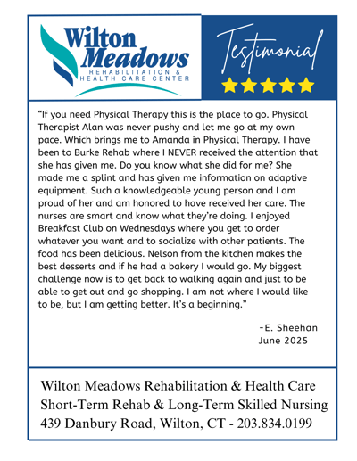 Testimonial from a resident about their experience.