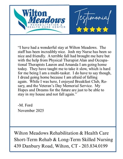 Testimonial letter praising the facility