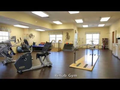 Rehabilitation gym with exercise equipment