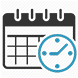 Calendar icon with clock symbol
