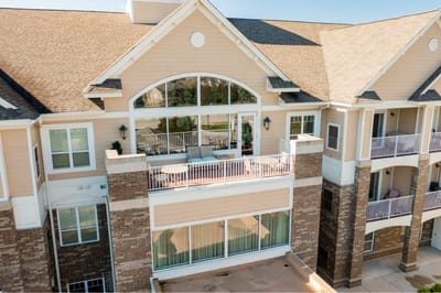 Exterior view of a senior living facility