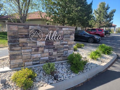 Entrance sign of the Alta assisted living facility