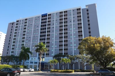 Exterior view of a senior living facility building