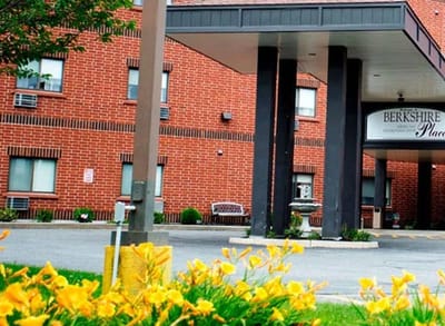 Exterior view of Berkshire Place with flowers in front