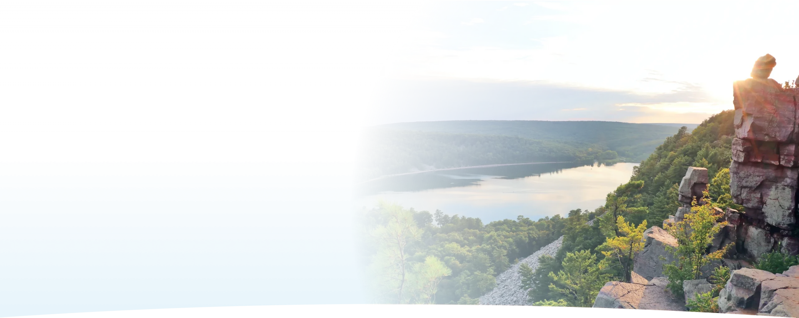 Scenic view of a lake and forest landscape