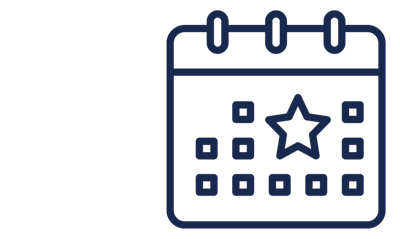 Calendar icon with a star marking a date