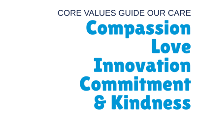Logo featuring core values of compassion and commitment